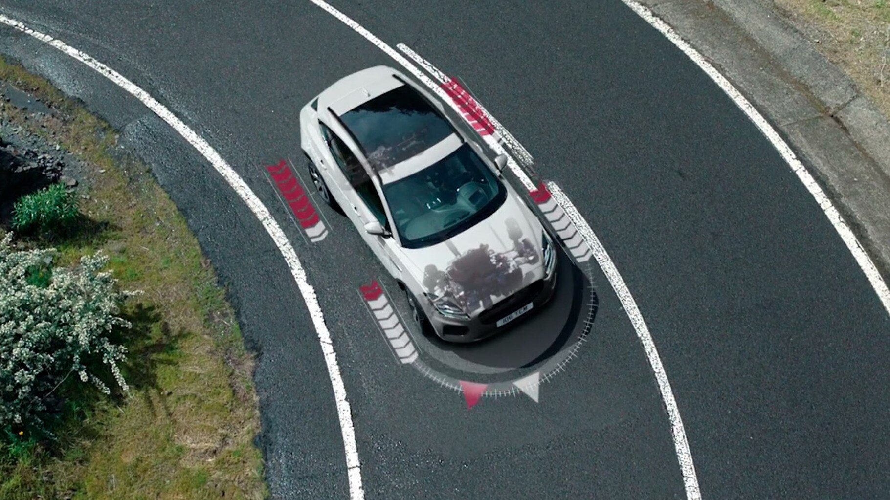 Transparent view of Jaguar E-Pace showing the way the active driveline operates.